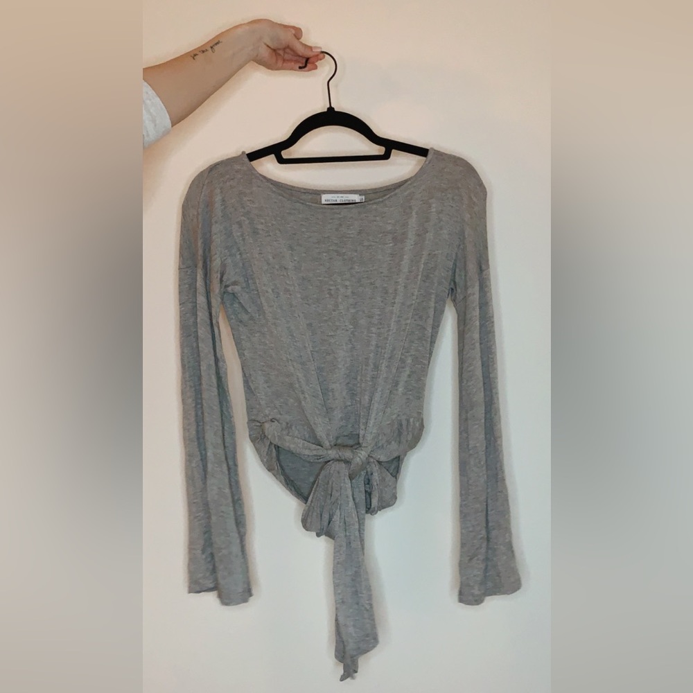Nectar Clothing Grey Long Sleeve Blouse
